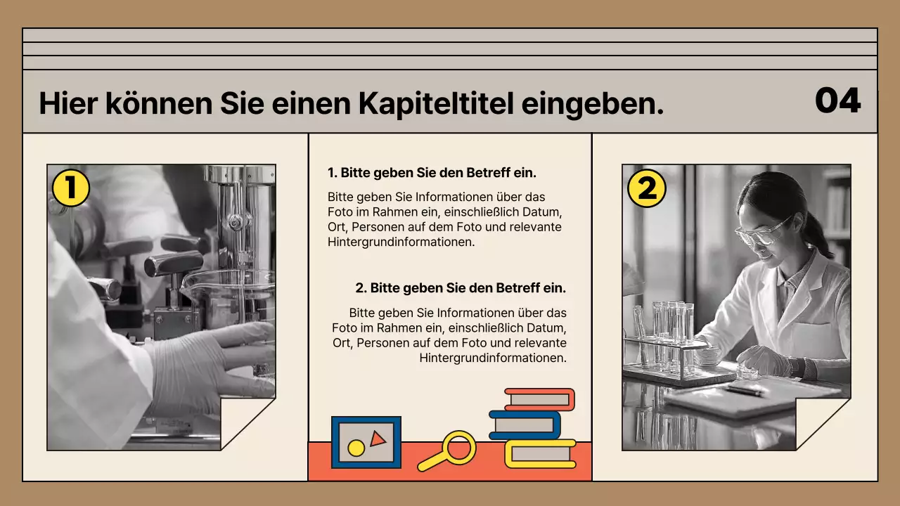 Förderung moderner Wissenschaftlerinnen in Beige und Blau