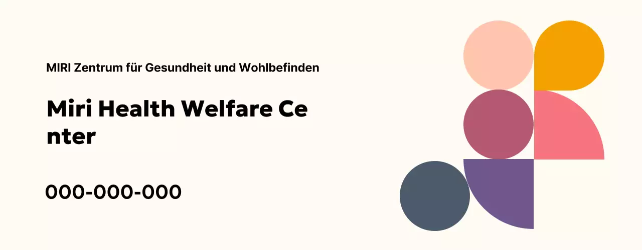 Einfaches Gesundheits- und Wellnesszentrum mit bunten Formen