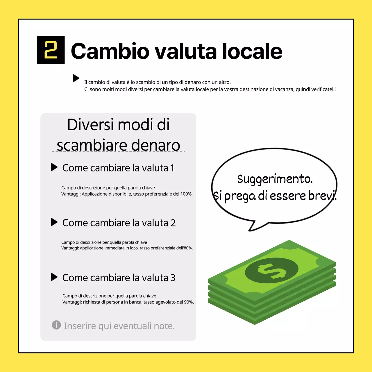 Sulla semplice lista di controllo per l'imballaggio internazionale gialla e nera