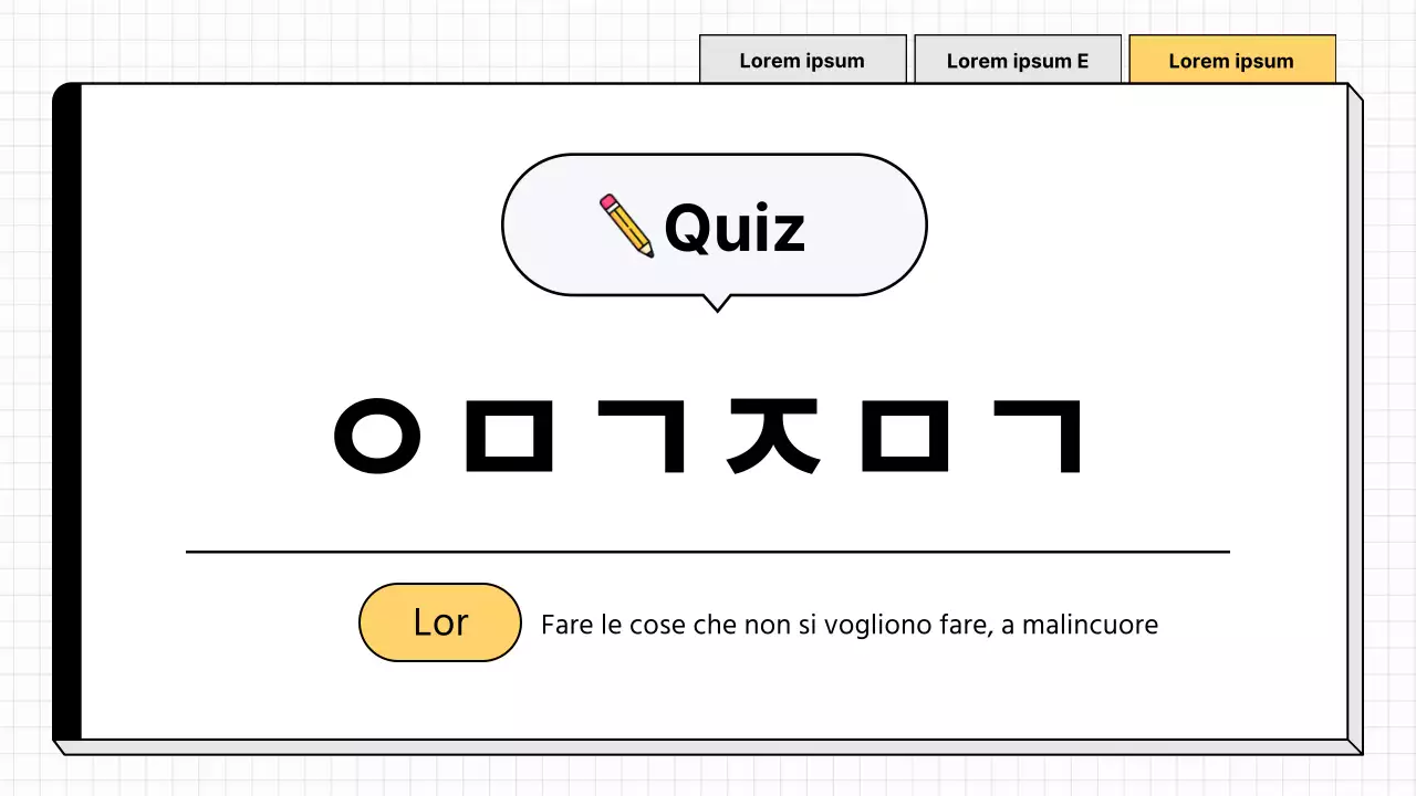 Materiale didattico semplice in giallo e bianco