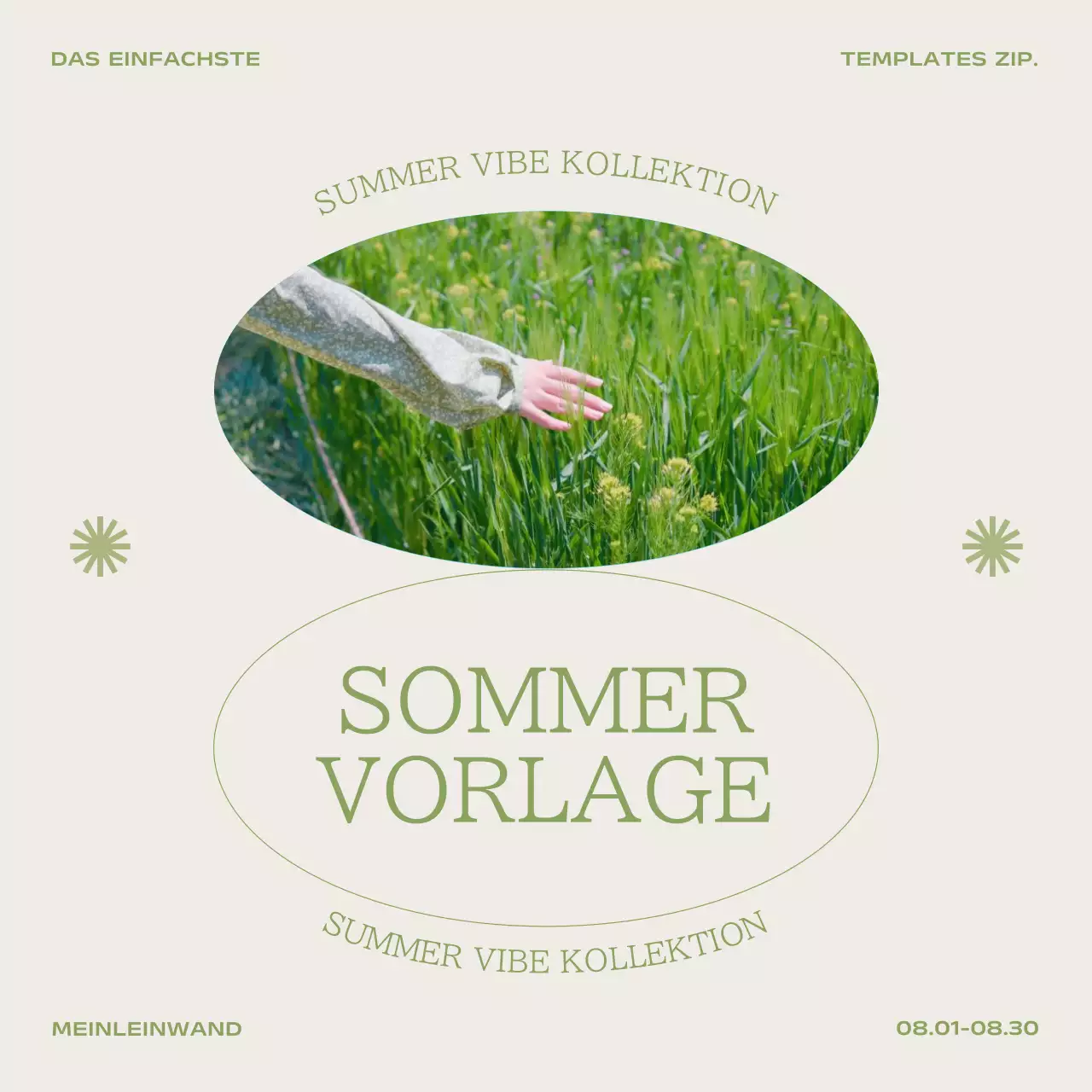 Eine einfache, vom Sommer inspirierte Verkaufsanzeige in Chartreuse und Elfenbein