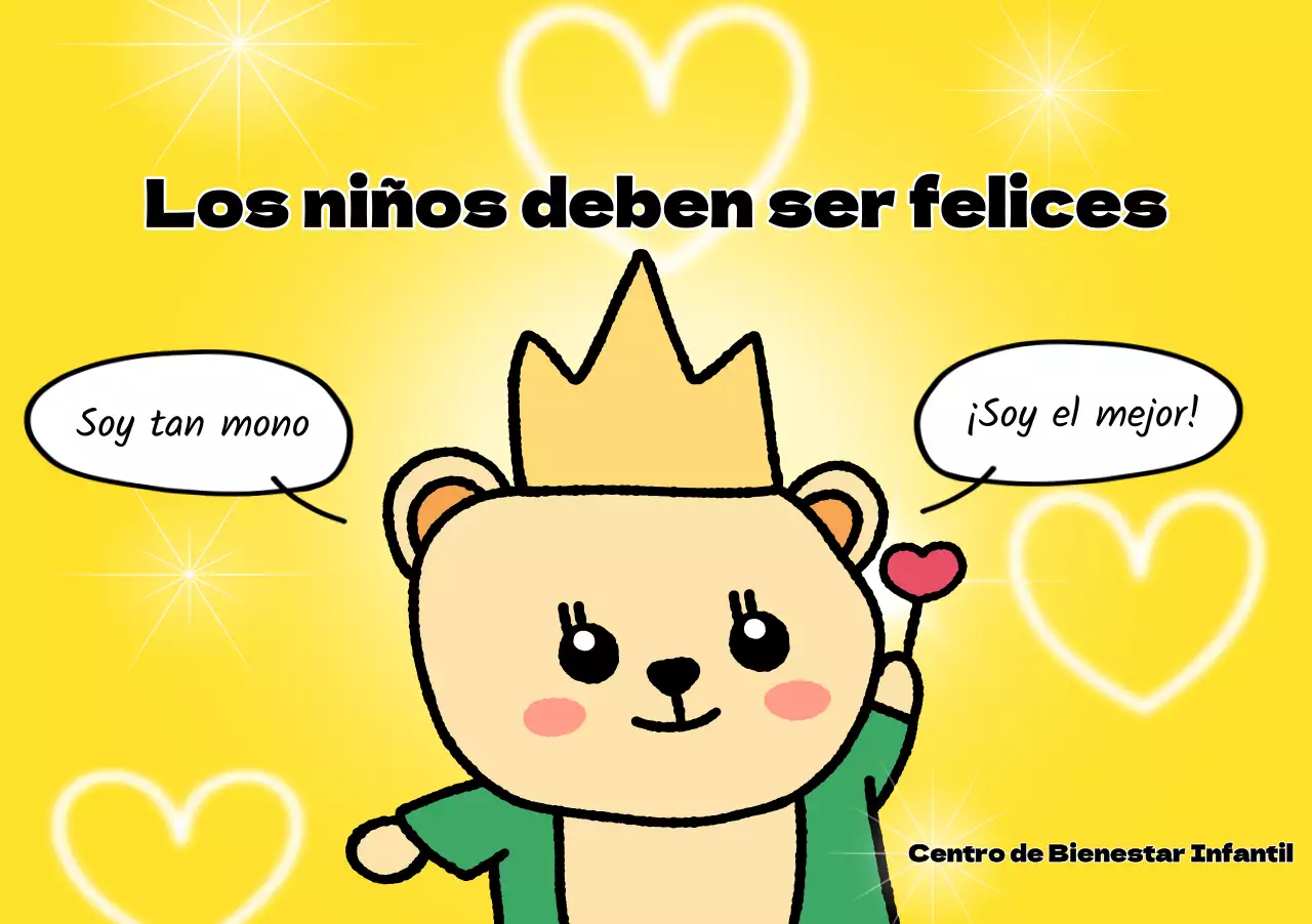 Centro de bienestar infantil luminoso y divertido con simpáticos personajes