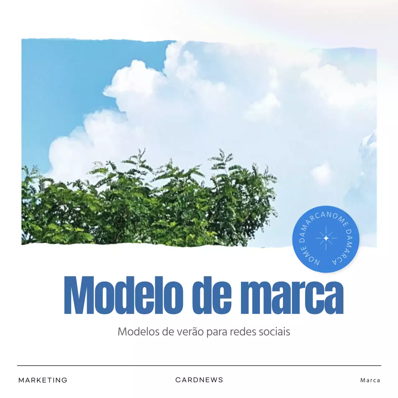 Marketing de marca simples de verão em azul