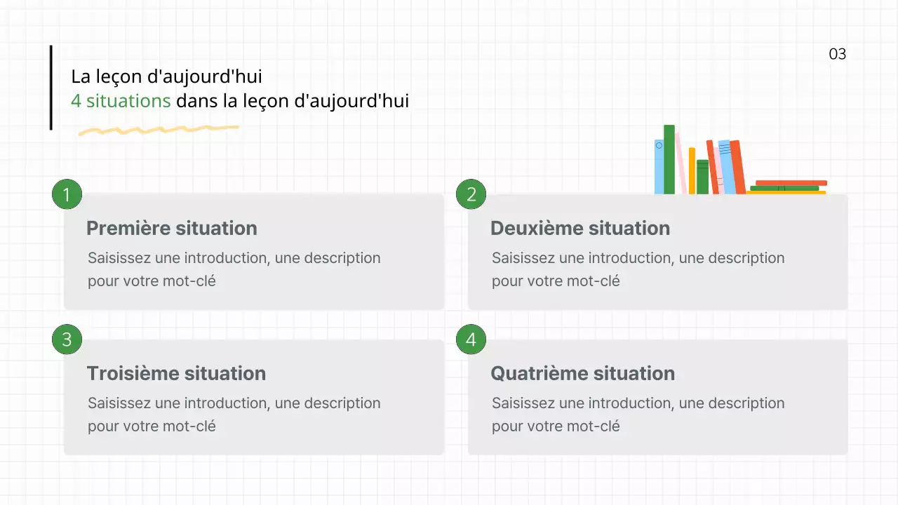 Plan de cours simple pour enseignants en vert et blanc