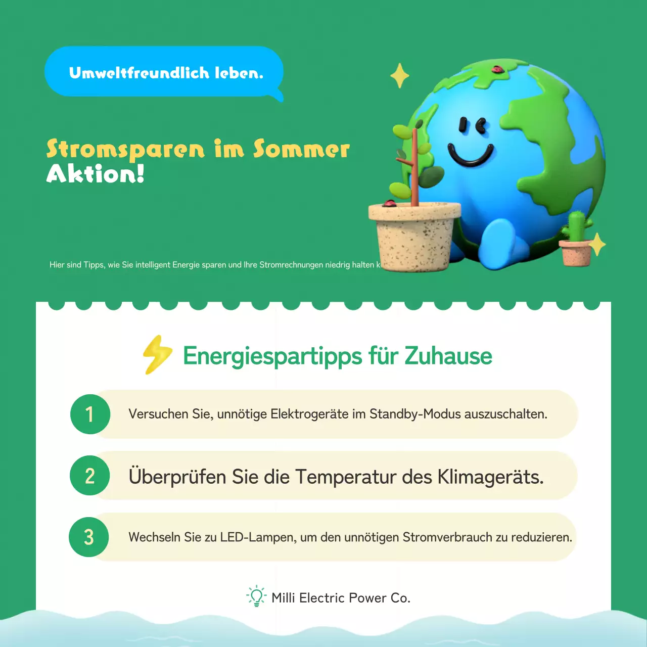 Eine bezaubernde blau-grüne Sommerschutzkampagne