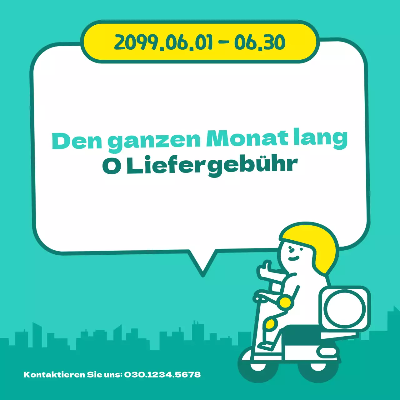 Kostenlose Werbung für eine minzige, einfache Liefergebühr