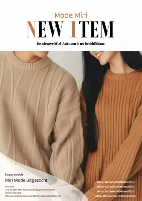 Eenvoudige en moderne mode-advertentie in beige en ivoorkleuren