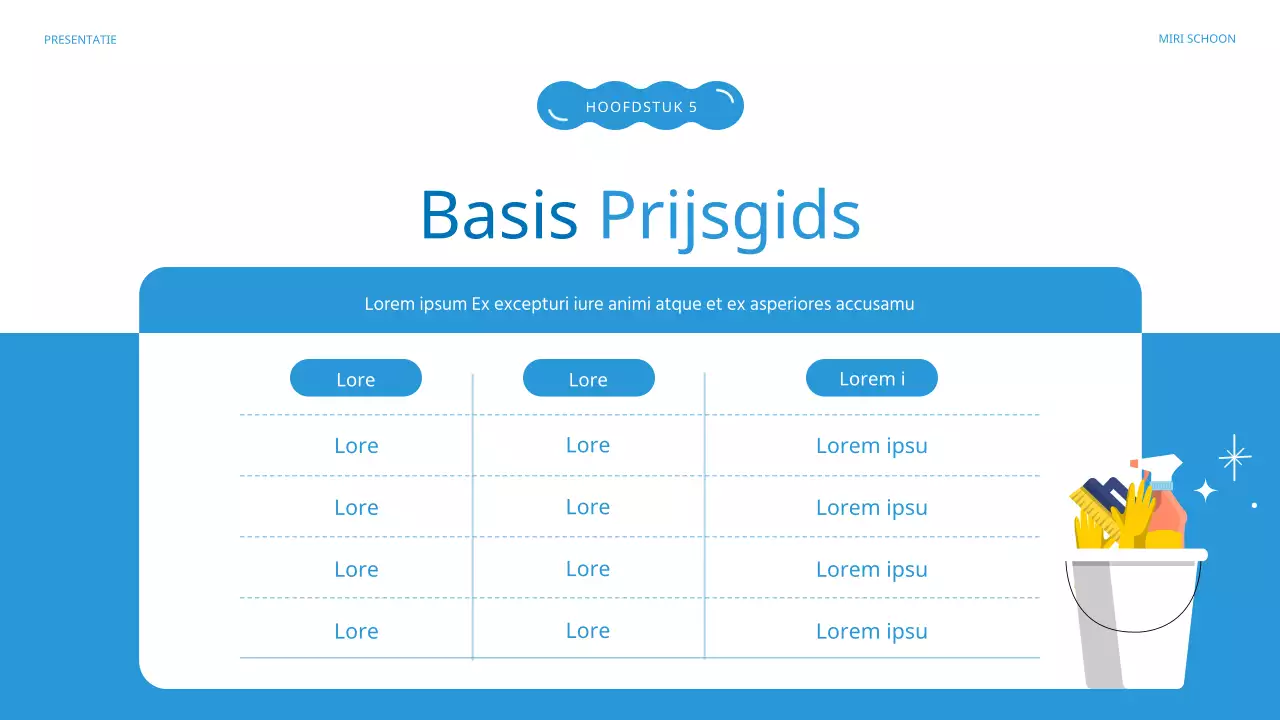 Introductie van Blue's mooie schoonmaakbedrijf