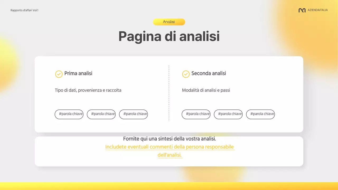 Una moderna relazione aziendale in giallo e grigio