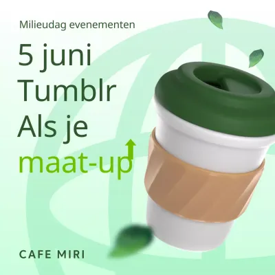 Promoot een minimalistisch Earth Day tumblr size-up evenement met groen en eenjarigen