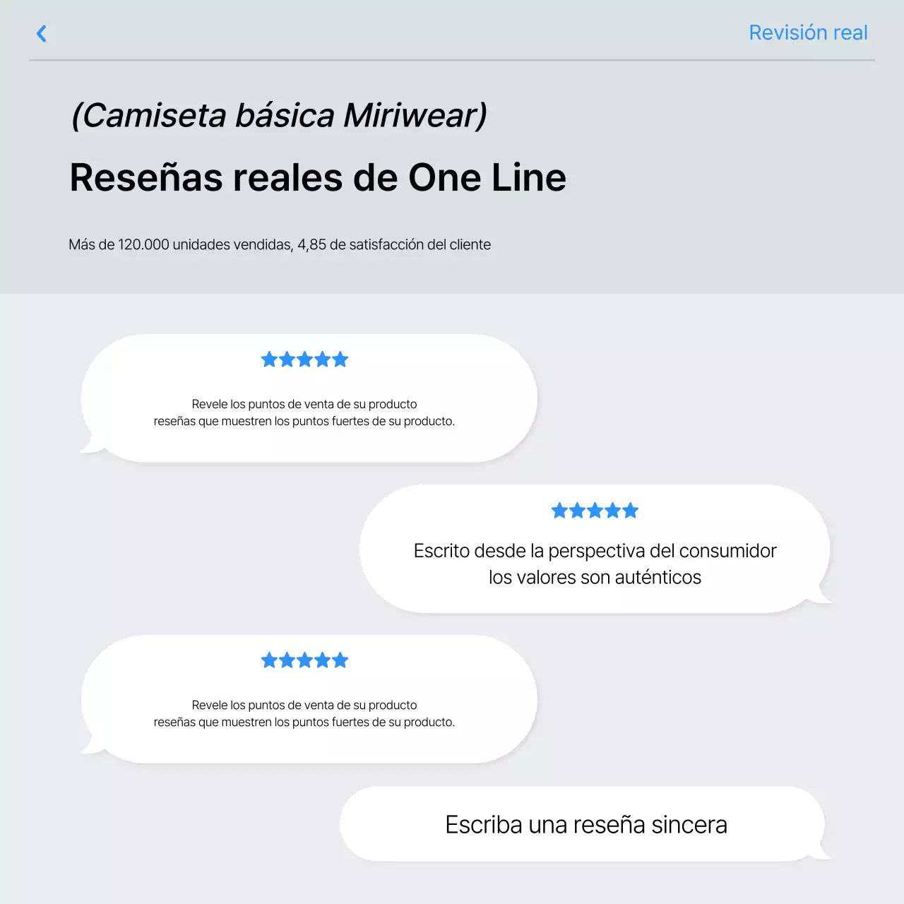 Promover las revisiones de moda en azul y gris