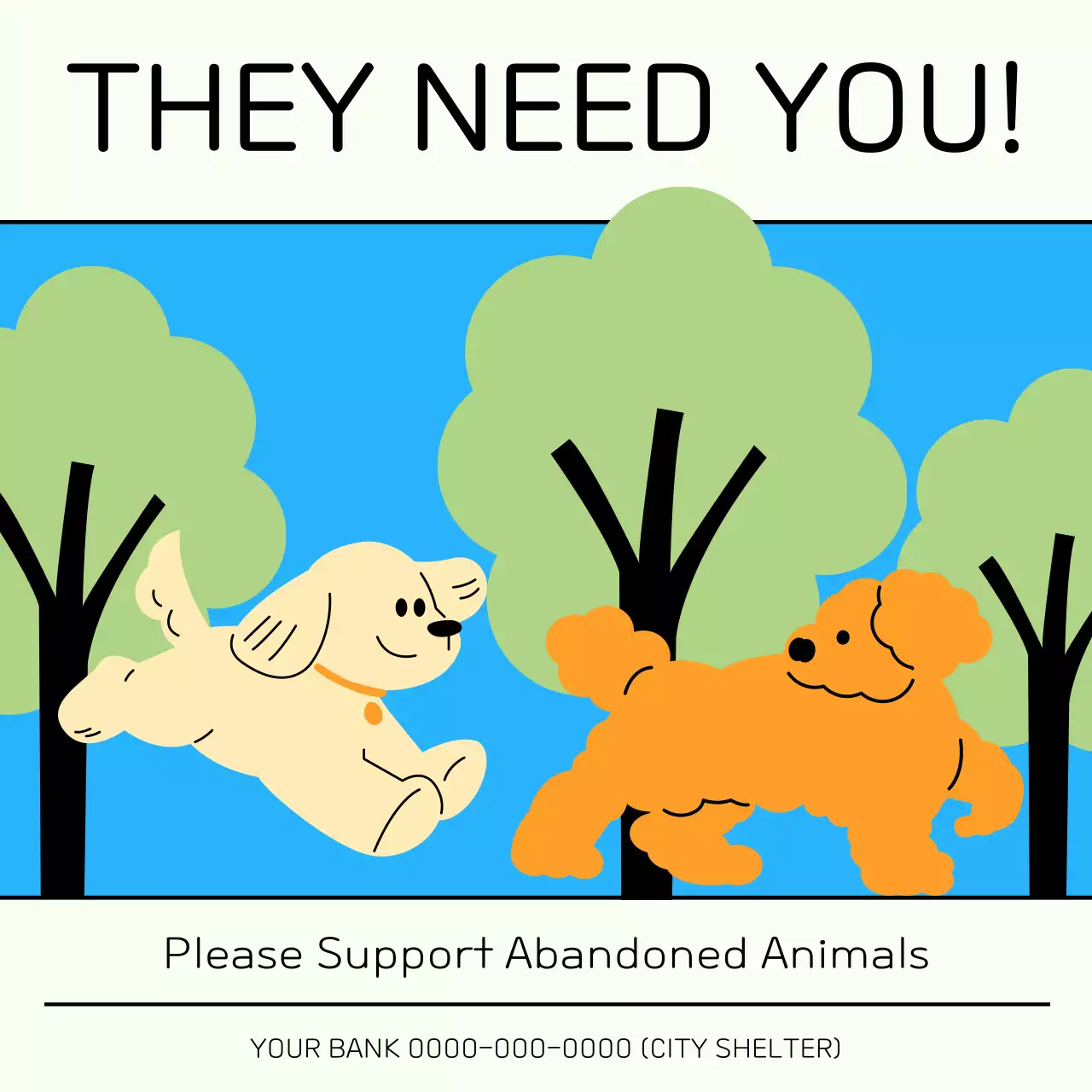 Blue Simple Animal Promotion Social Media Post