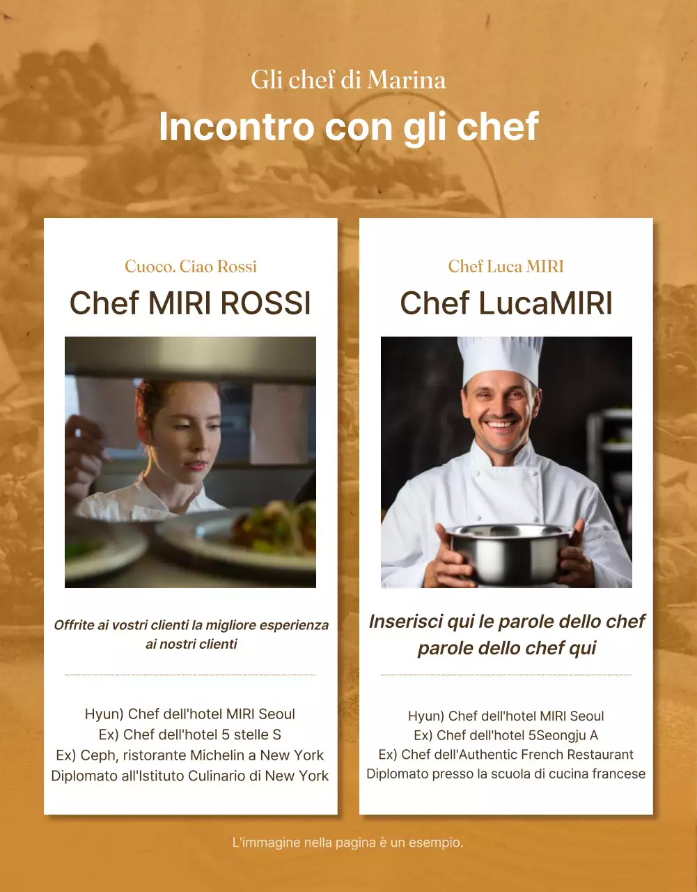 Un lussuoso buffet d'albergo in arancione e marrone.