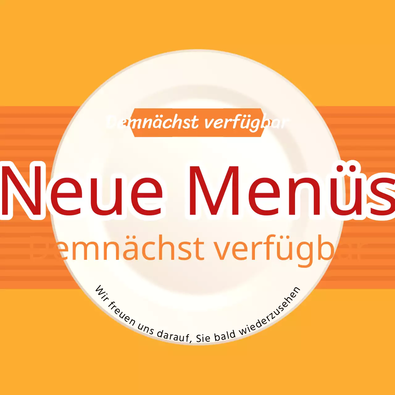 Bewerben Sie die bevorstehende Einführung einer neuen Speisekarte mit einfachen roten und orangenen Farben