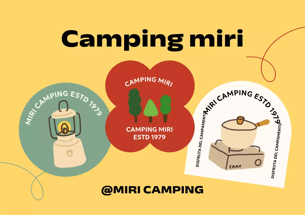 Campamento con diversas formas y dibujos hechos a mano