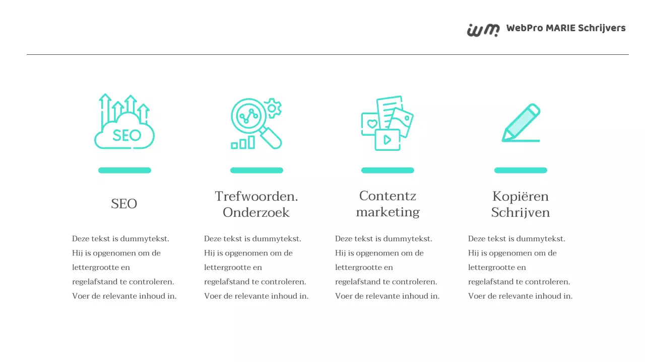 Een eenvoudig portfolio voor freelance schrijvers in wit