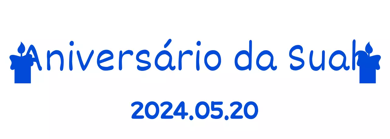 Desenho de aniversário com caligrafia e ícones de velas