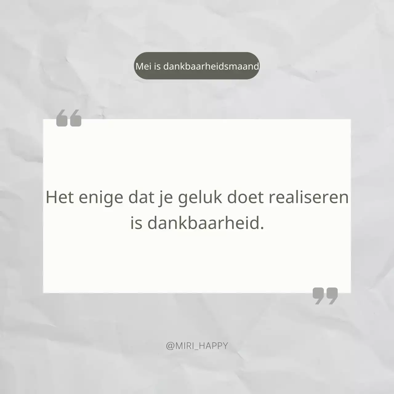 Moderne dankbaarheid quote post in ivoor en wit