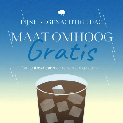 Vintage reclame voor regenseizoen in ivoor en blauw