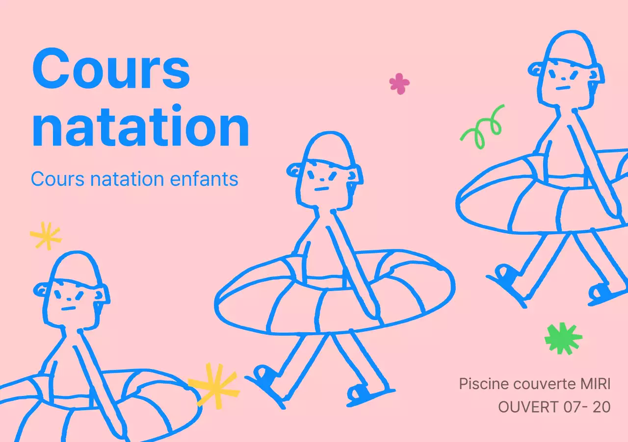 Promouvoir les centres de natation et d'éducation physique bleus et roses pour les enfants