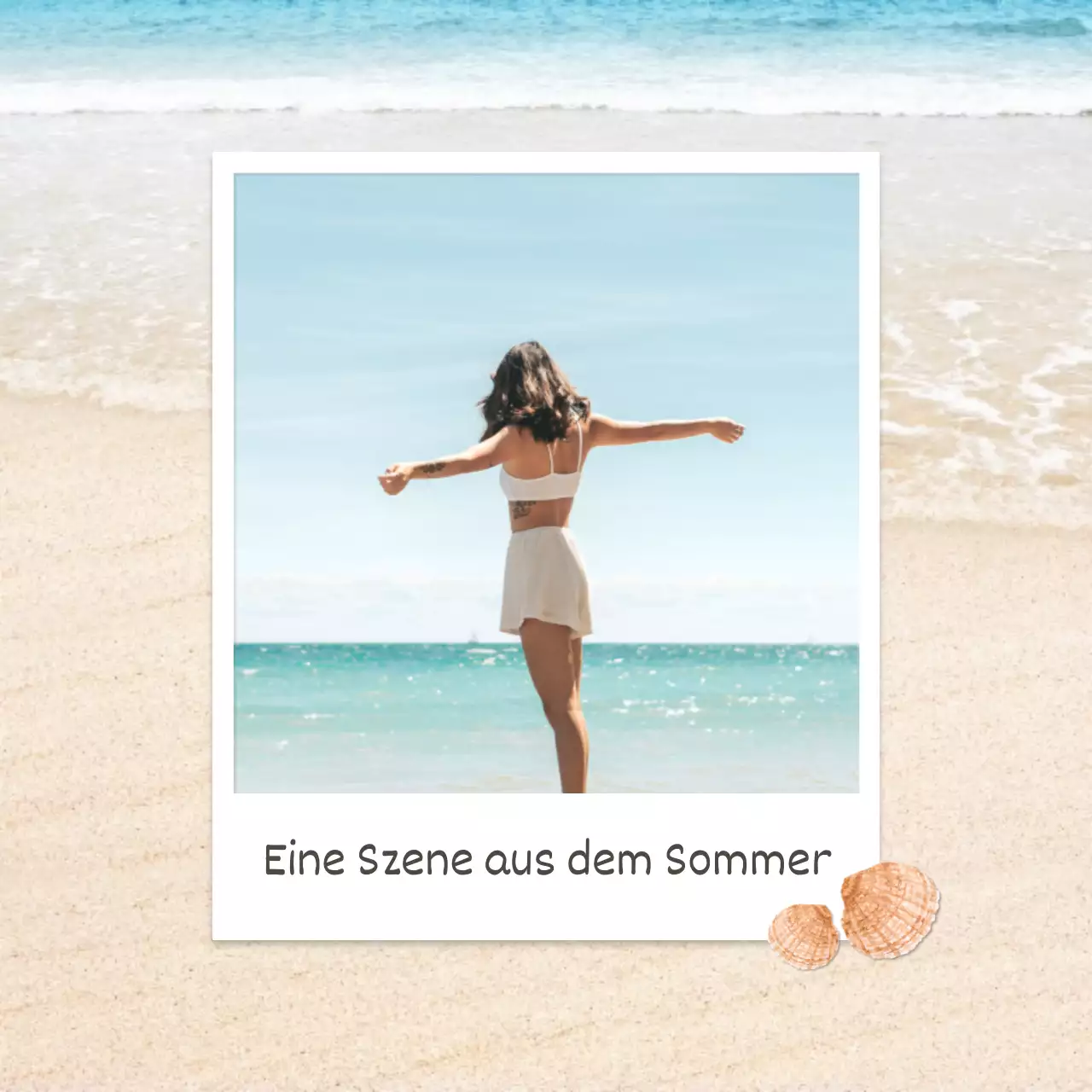 Eine schlichte Sommer-Seefahrt-Post in Hellblau und Weiß