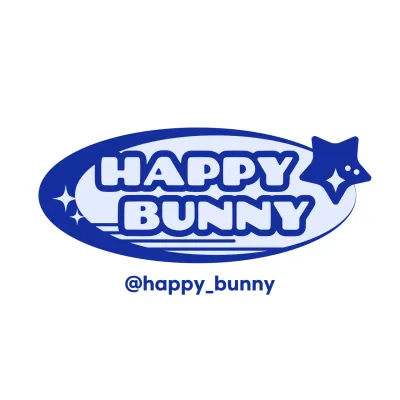 Logo merek alat tulis yang indah dengan warna biru