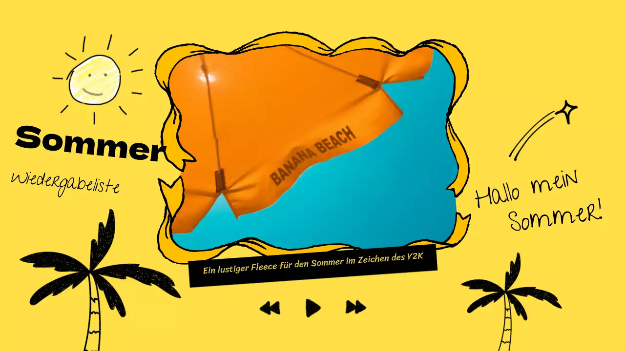 Kitschige, sommerliche Musik-Playlist-Hülle in Gelb und Schwarz