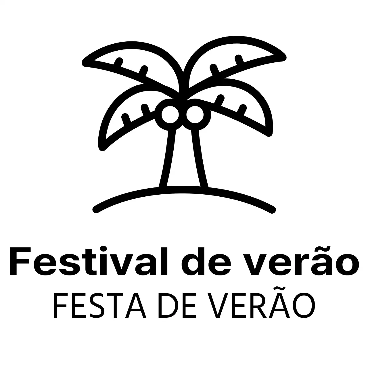 Festival de verão simples com ilustrações de palmeiras