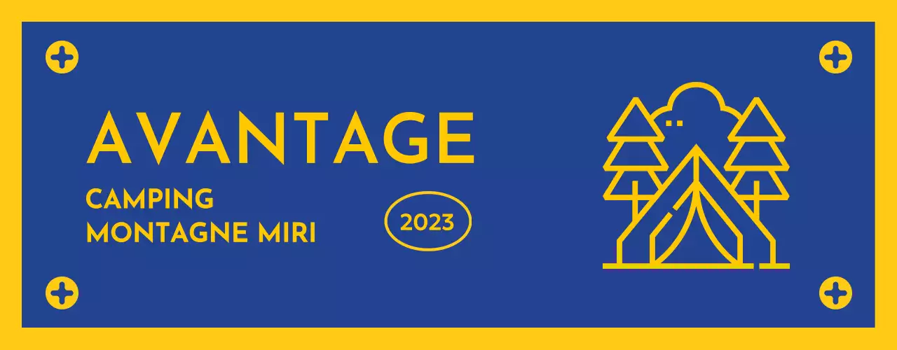 Design avec une icône de camping en forme de drapeau