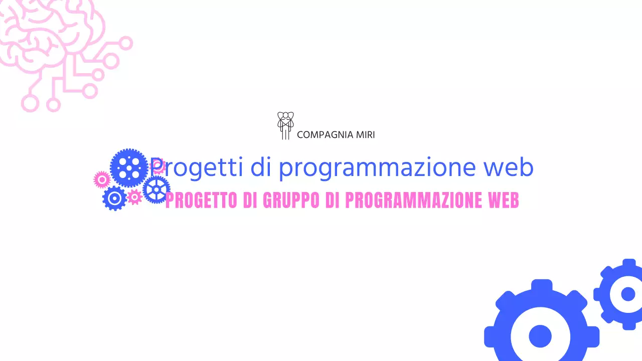 Un semplice brief di progetto di sviluppo web in blu e rosa