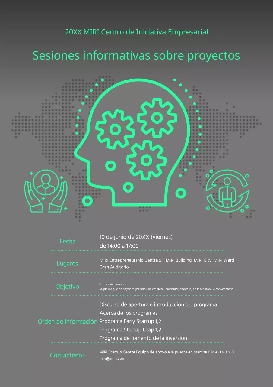 Un simple anuncio en verde y gris