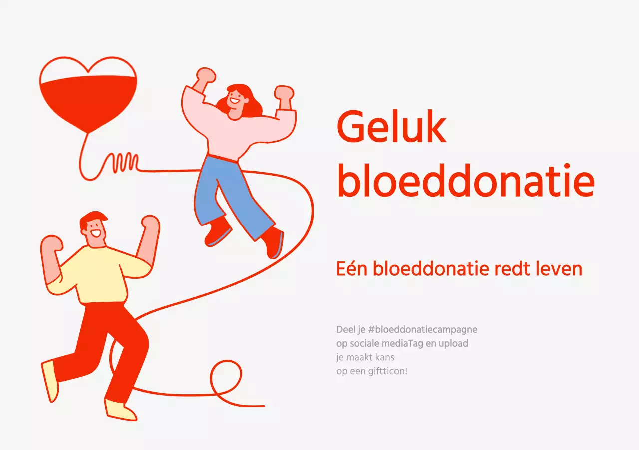Illustratieconcept bloeddonatie in rood en grijs