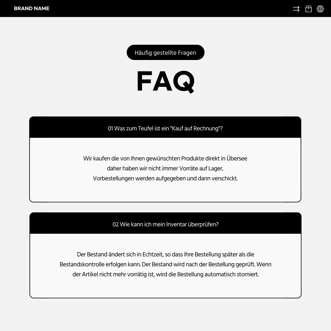 Einfache orange-schwarze Übersee-Direktverkaufswerbung in den sozialen Medien