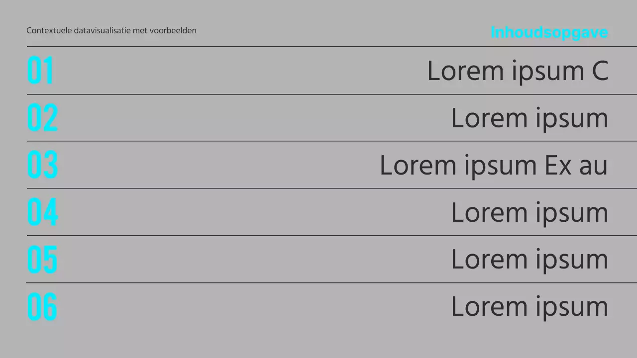 Zwart, minimalistisch gegevensvisualisatierapport