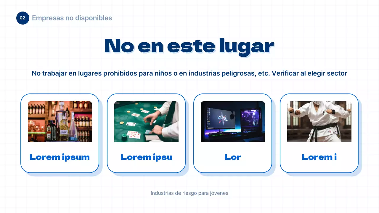 Información sobre legislación laboral juvenil en estilo azul y sencillo