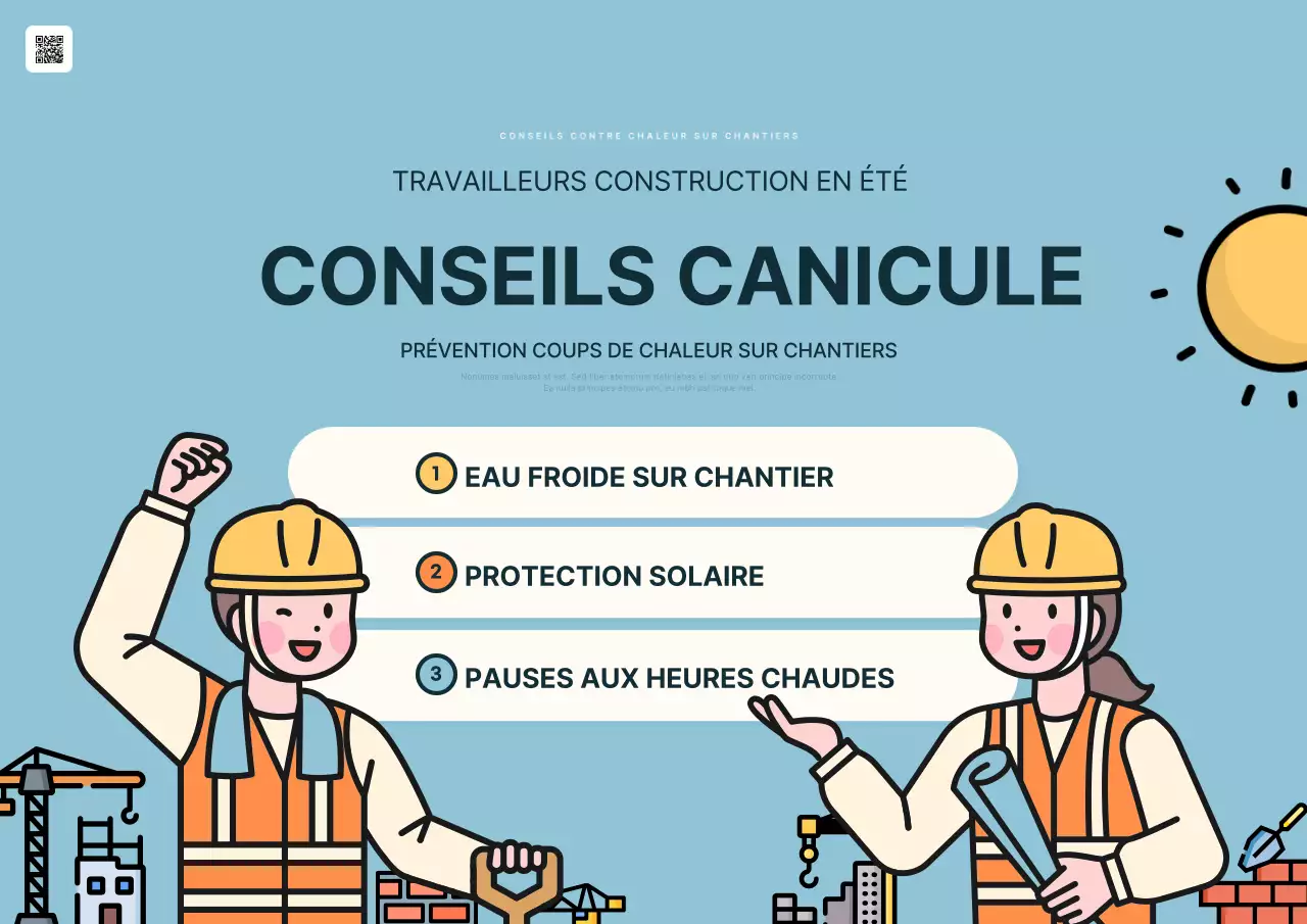 Informations sur la façon de préparer votre lieu de travail à la canicule en bleu clair et en jaune