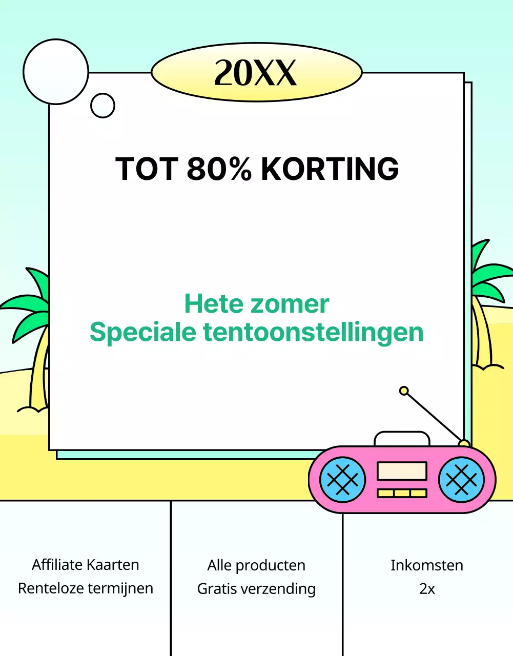 Promoot een tropische zomer in lichtblauw en roze