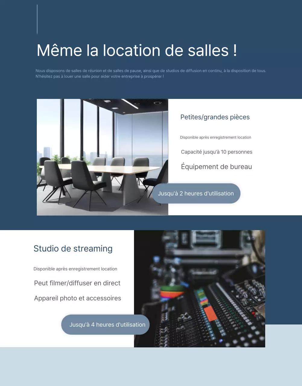 Promouvoir un espace de coworking bleu et blanc