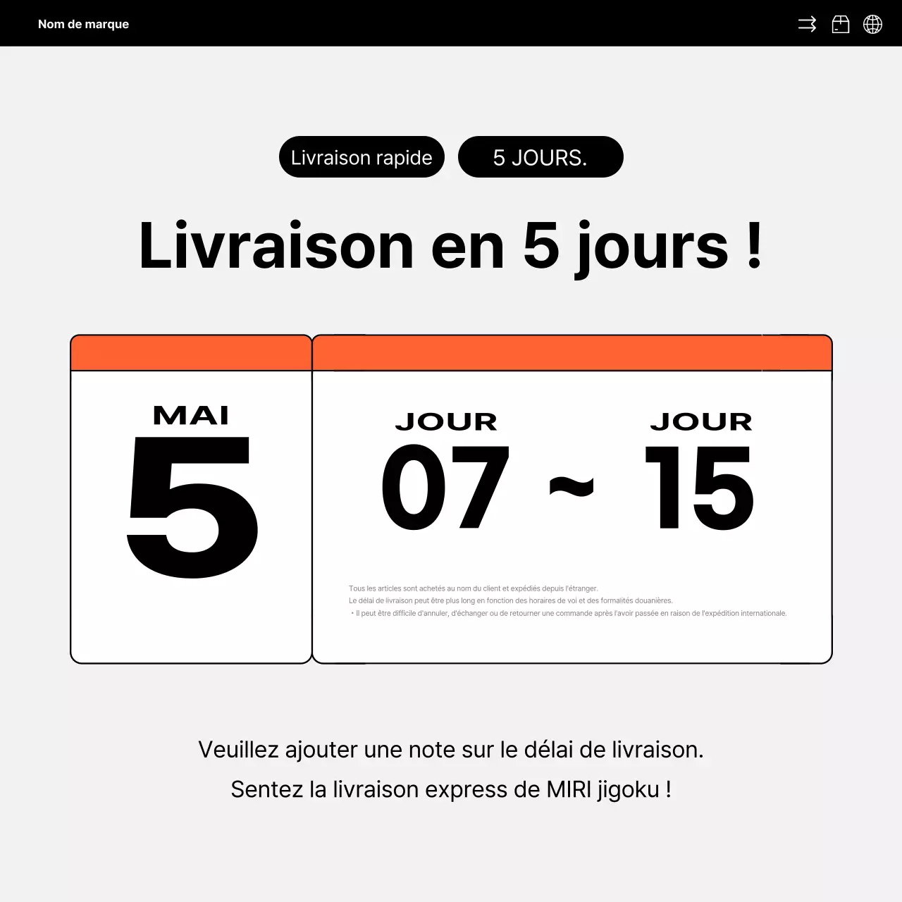 Promotion des médias sociaux pour les ventes directes à l'étranger, simple, orange et noire