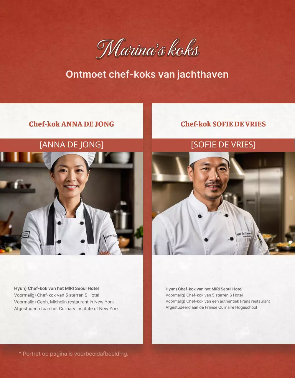 Klassieke hotelbuffetten in rode en ivoorkleurige post