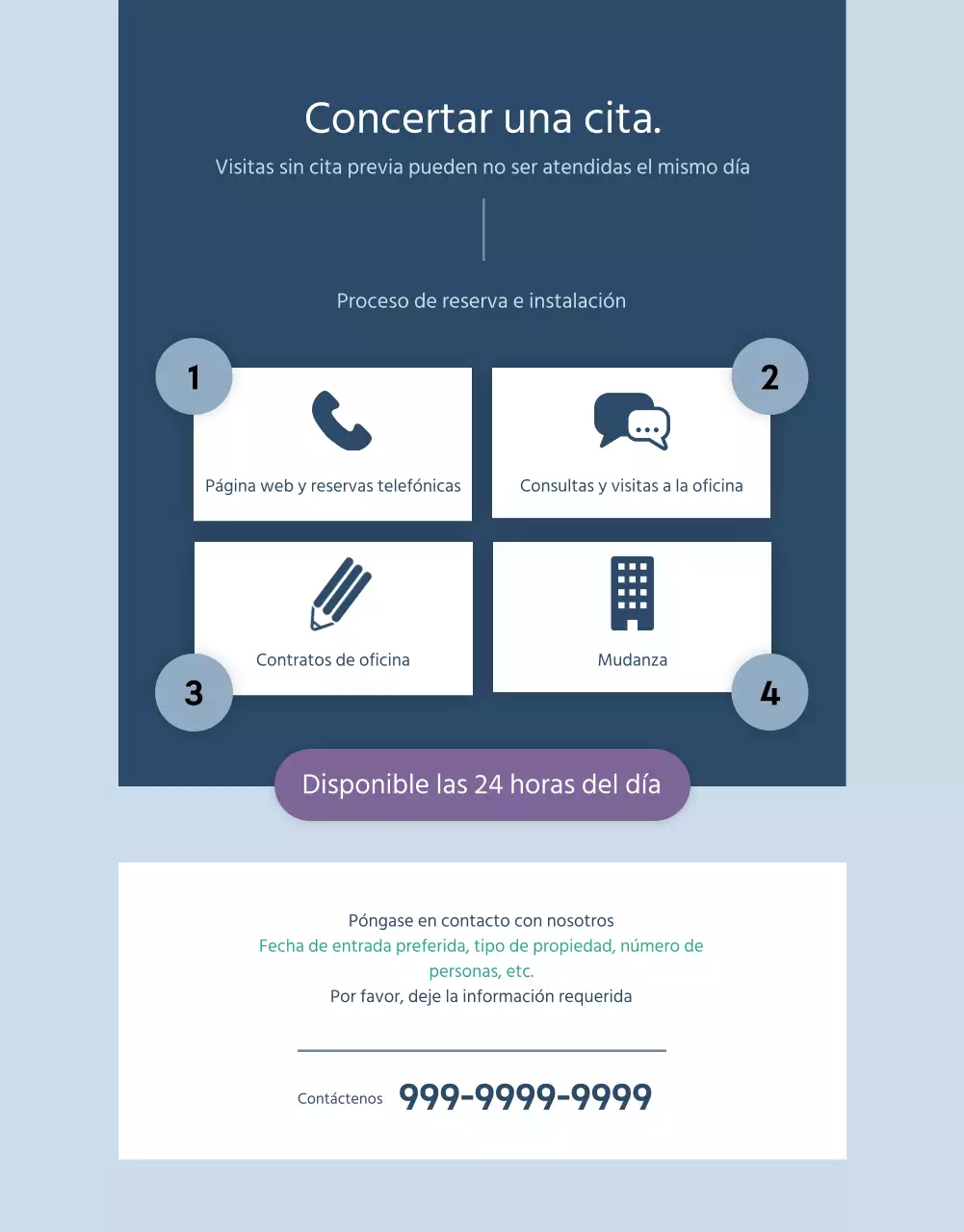 Promover un espacio de coworking azul y blanco