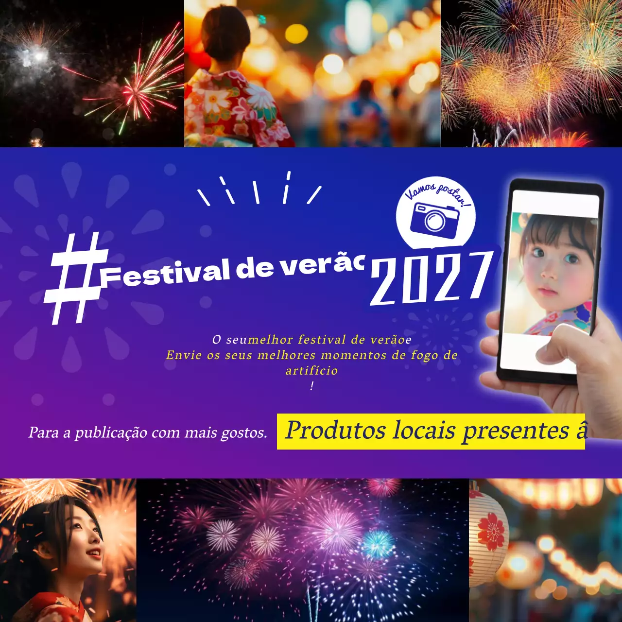 Promover o fogo de artifício festivo roxo e colorido