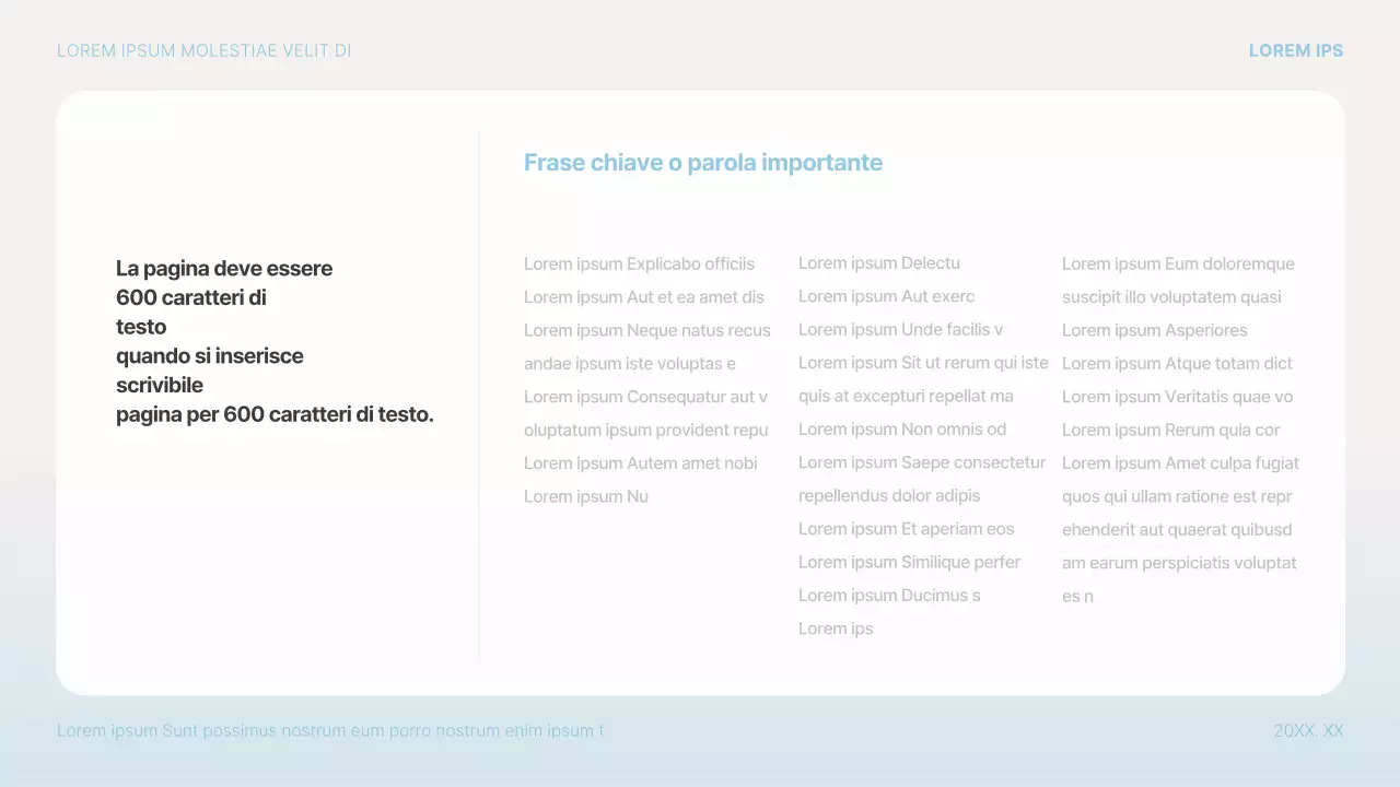 Proposta di presentazione semplice in azzurro e bianco