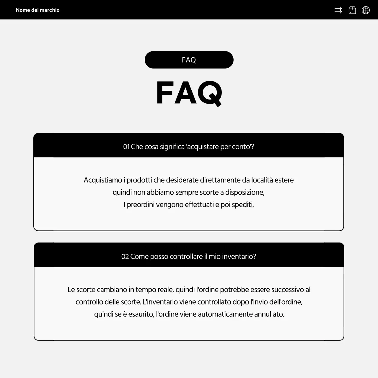 Semplice promozione sui social media della vendita diretta all'estero in arancione e nero