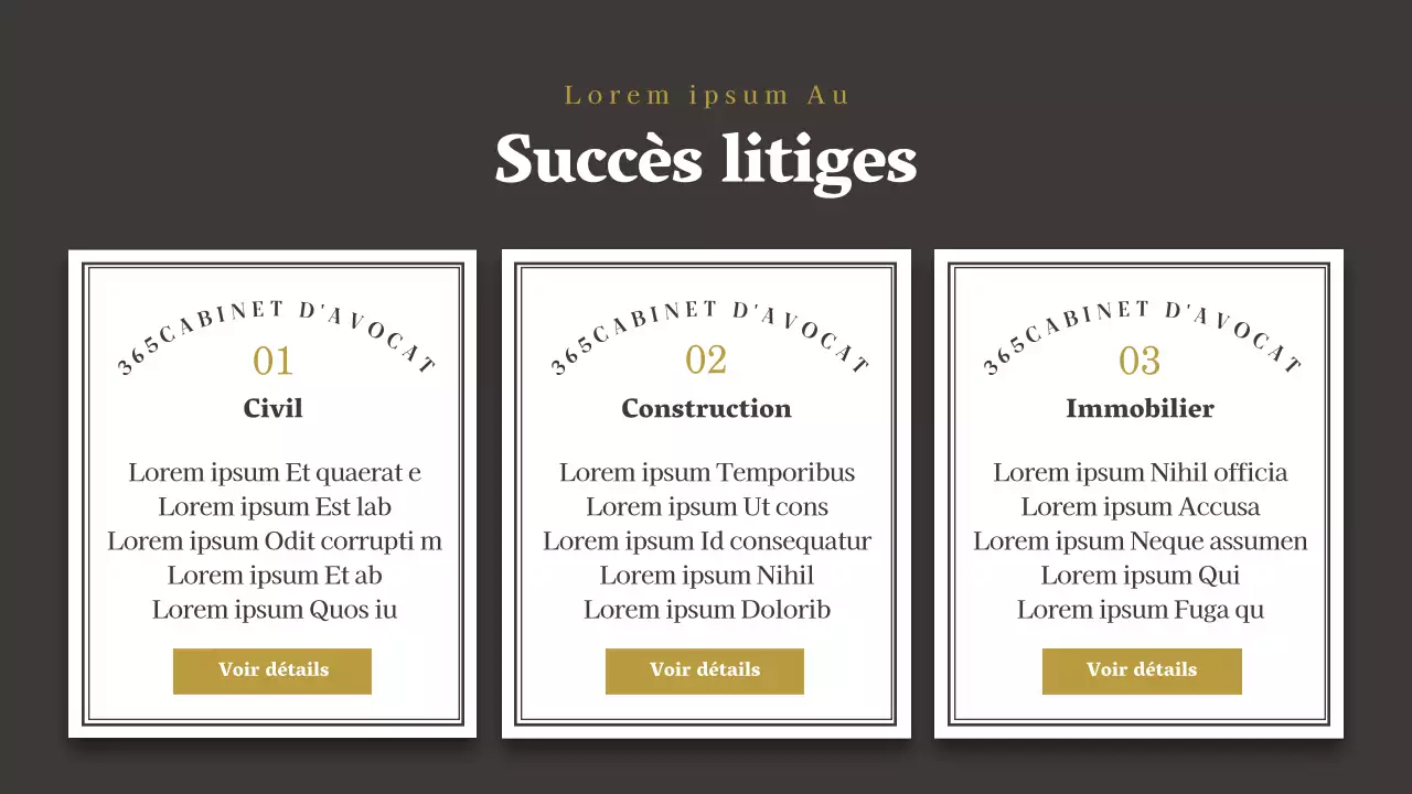 Profil d'entreprise d'un cabinet d'avocats simple brown and white