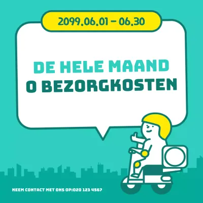 Gratis publiciteit voor een muntachtige, eenvoudige bezorging