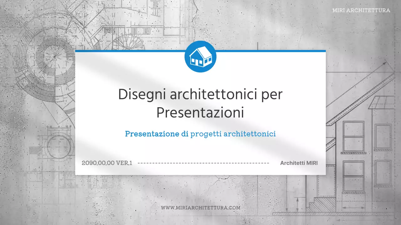 Briefing di design architettonico semplice in blu e grigio