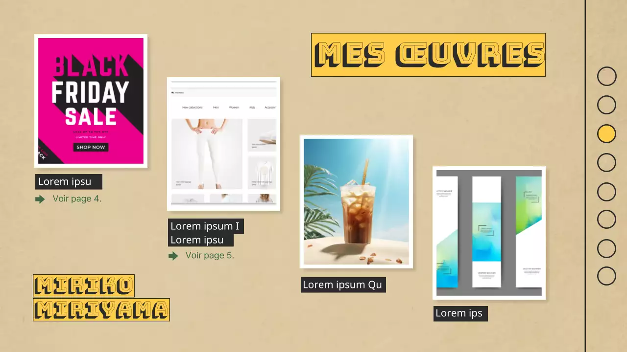 Portfolio vert et jaune pour les designers modernes