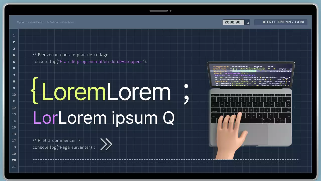 Prospectus du programme de codage des développeurs de style cybernétique en bleu marine et jaune