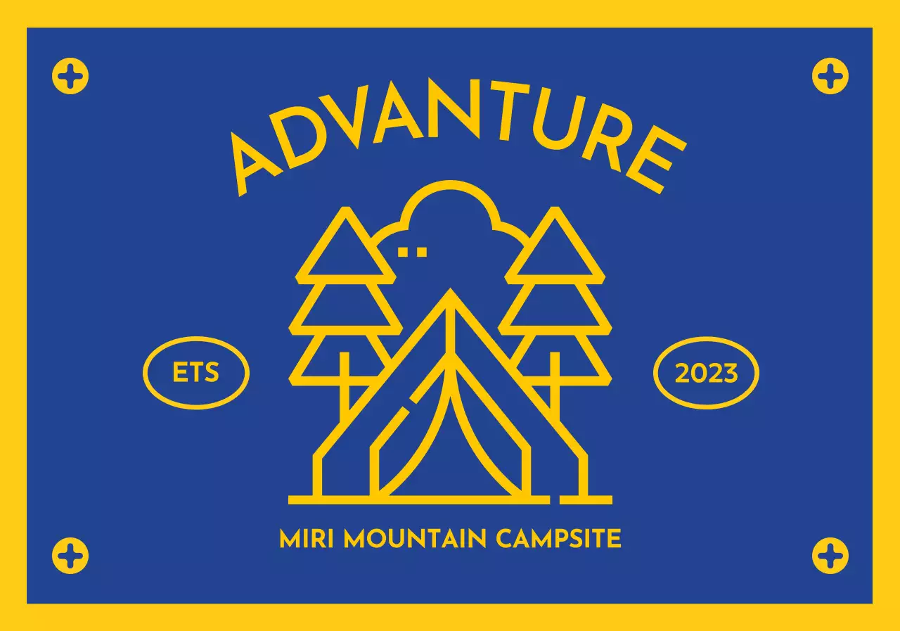 Design with a flag-like camping icon